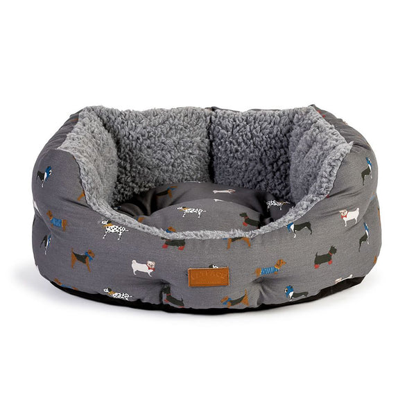 Front view of Danish Design FatFace Marching Dogs Deluxe Slumber Bed