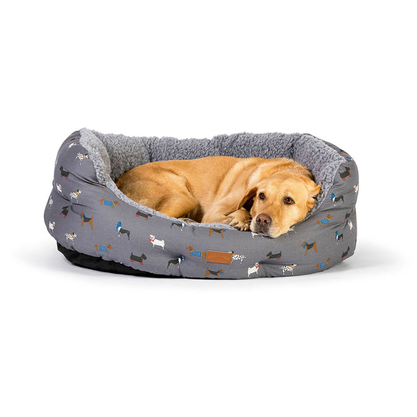 Dog using Danish Design FatFace Marching Dogs Deluxe Slumber Bed