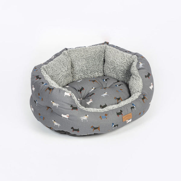 Side view of Danish Design FatFace Marching Dogs Deluxe Slumber Bed