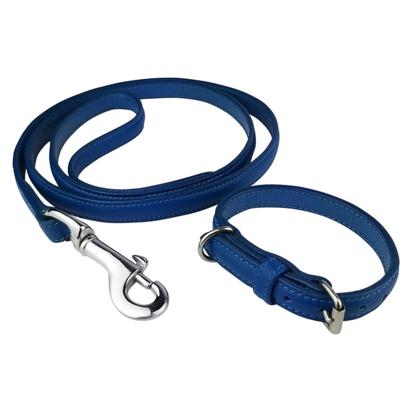 Cameo Canine Core Collection Lead and matching collar in cobalt blue