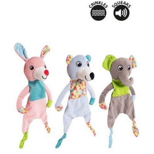 Puppy Crinkle And Squeak Plush Toy, 3 Variations