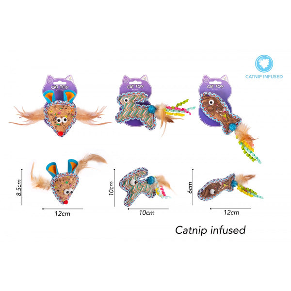 World of Pets Patterned Catnip Cat Toy