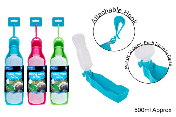 Smart Choice Folding Water Bottle 500ml - 3 Assorted Colours