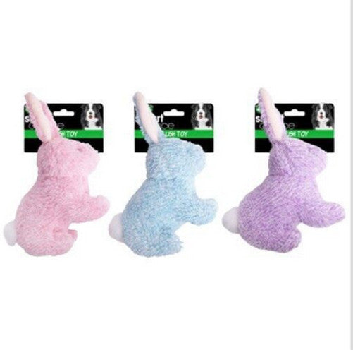 Smart Choice Plush Squeaky Rabbit Dog Toy, 3 Colours Available, Recycled Filling