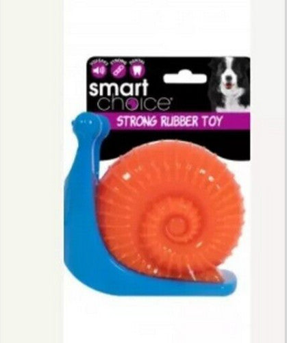 Strong Rubber Snail Dog Toy, Chewy, Squeaky, 3 Colours Available