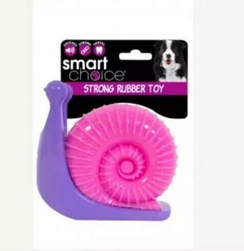 Strong Rubber Snail Dog Toy, Chewy, Squeaky, 3 Colours Available