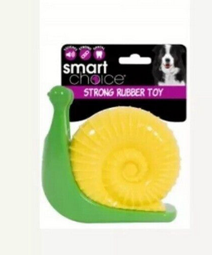Strong Rubber Snail Dog Toy, Chewy, Squeaky, 3 Colours Available