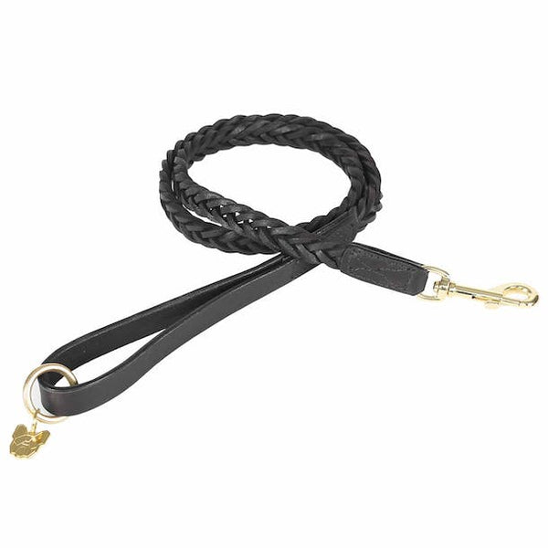 Digby & Fox Plaited Dog Lead in black