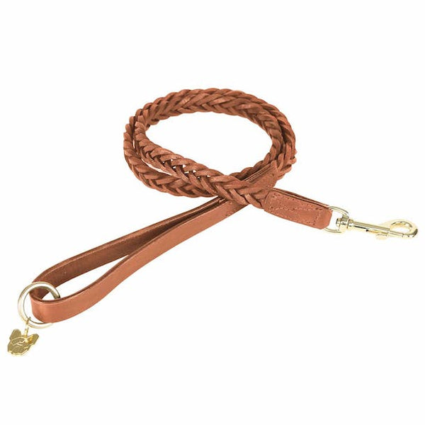 Digby & Fox Plaited Dog Lead in tan