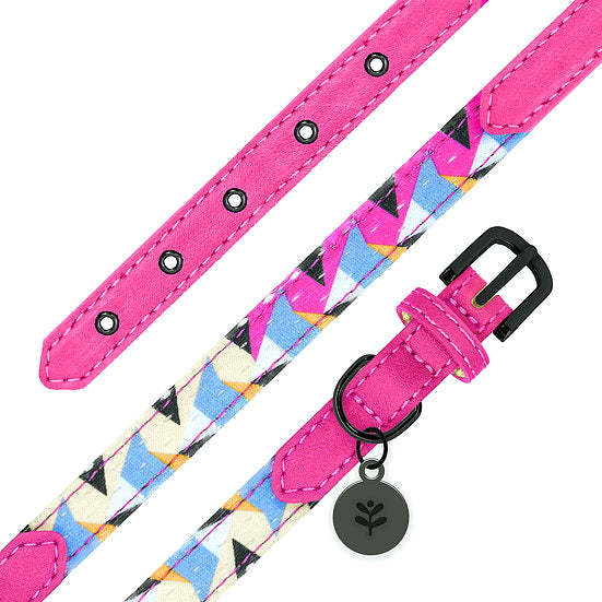 Sotnos Pink Geometric Dog Collar