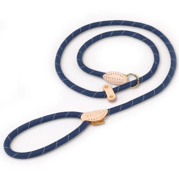 Digby & Fox Reflective Slip Dog Lead in navy