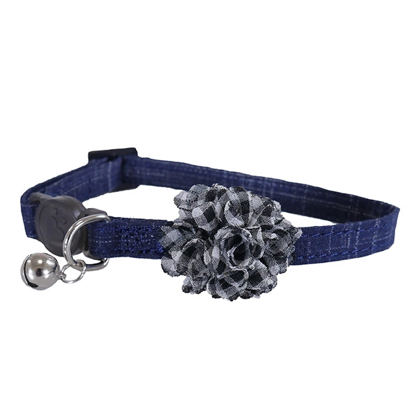 Designer blue scrunch cat collar