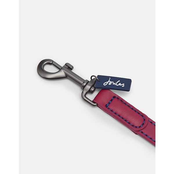 Close up of clip of Joules Leather Lead in Pink