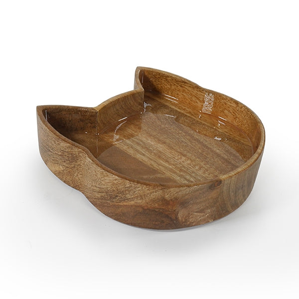Wooden Cat Shaped Bowl