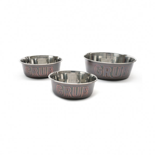 Selection of sizes of Grub Steel Pet Bowls