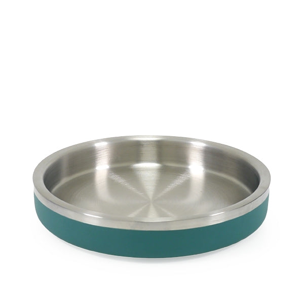 Shallow Double Wall Stainless Steel Bowl in teal