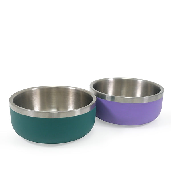 Double Wall Stainless Steel Bowl in both colours