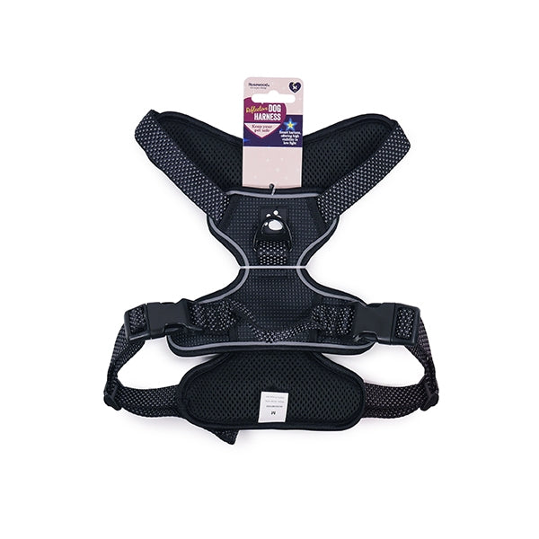 Rosewood Reflective Dog Harness in black