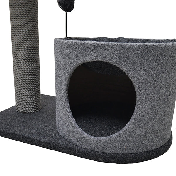 Close up of house on Charcoal Felt Cat House and Perch