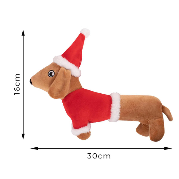 Santa Sausage Dog Toy
