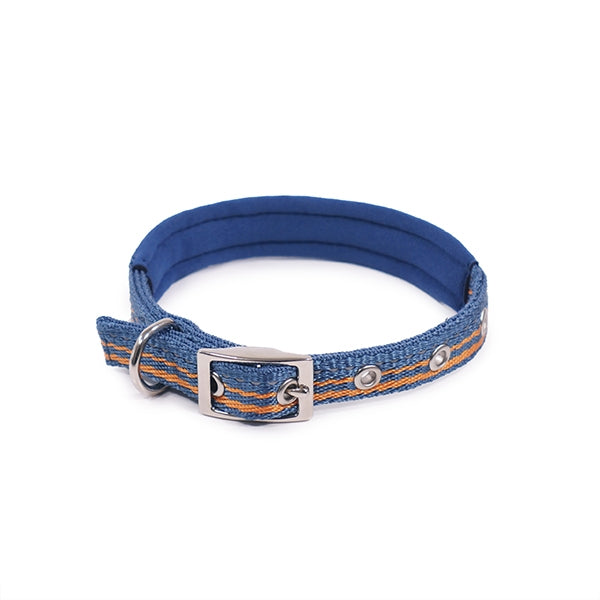 Rosewood Reflective Adjustable Dog Collar in blue