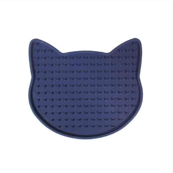 Cat Head Shape Lick Mat in navy