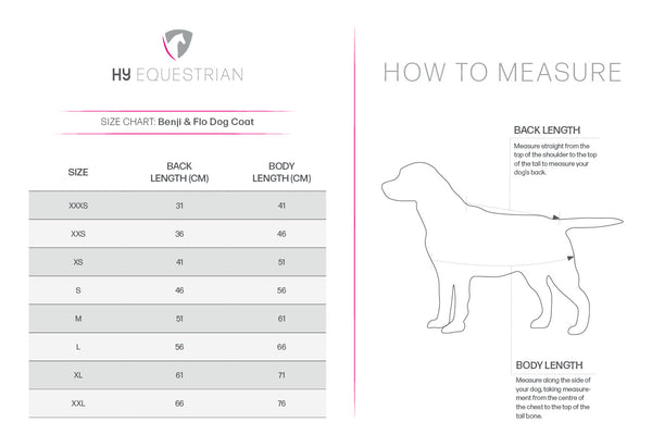 Size guide for Dorris The Dachshund Dog Coat