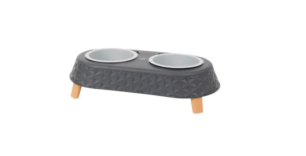 Raised Pet Bowl with Stand with Double Bowls for Dogs and Cats