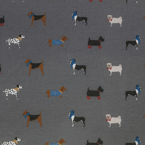 Close up of pattern on Danish Design FatFace Marching Dogs Deep Duvet