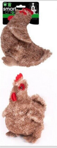 Plush Chicken Squeaky Dog Toy, Recycled Filling, Feather Feel Plush Toy, 3 Colours