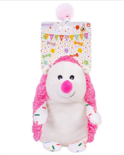 Smart Choice Happy Birthday Hedgehog Soft Plush Squeaky Dog Toy, 2 Colours