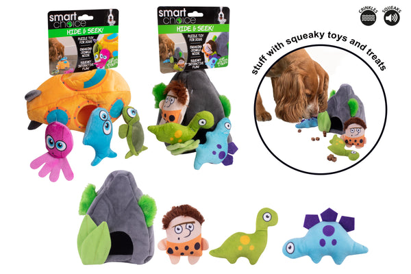 Squeaky Hide and Seek Dog Toy - Assorted Designs