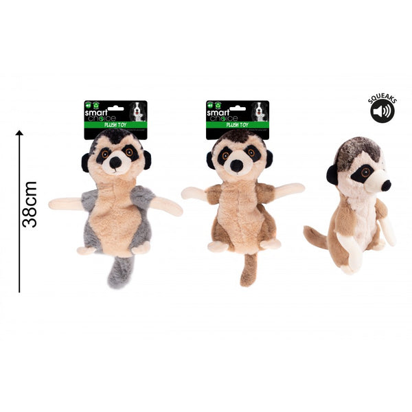 Plush Meerkat Dog Toy - 2 Assorted Colours