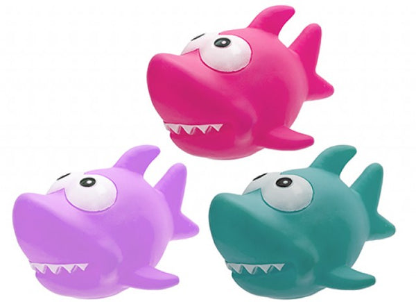 Funny Shark Vinyl Dog Toy - 3 Assorted Colours