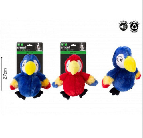 Plush Parrot Squeaky Dog Toy, 2 Colours