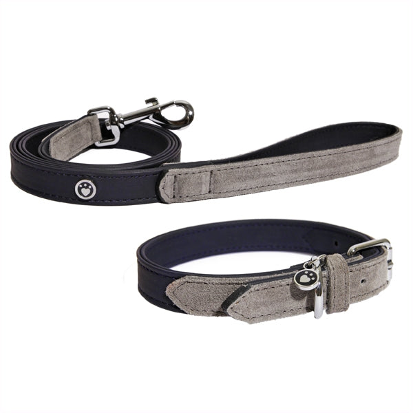 Soft Touch Navy Collar & Matching Lead