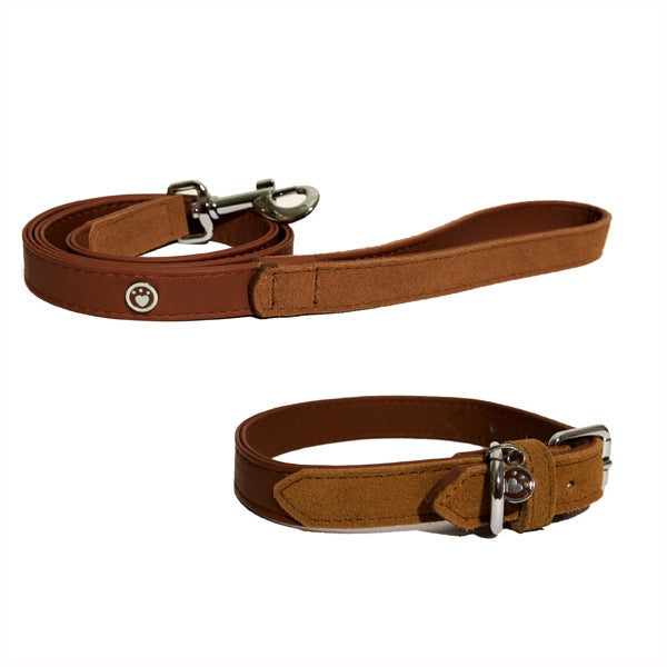 Soft Touch Red & Tan Collar & Matching Lead
