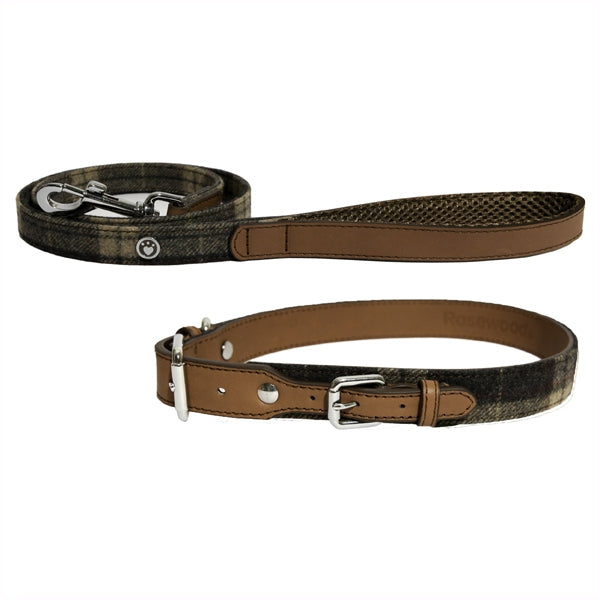 Soft Touch Tweed Check Collar & Matching Lead