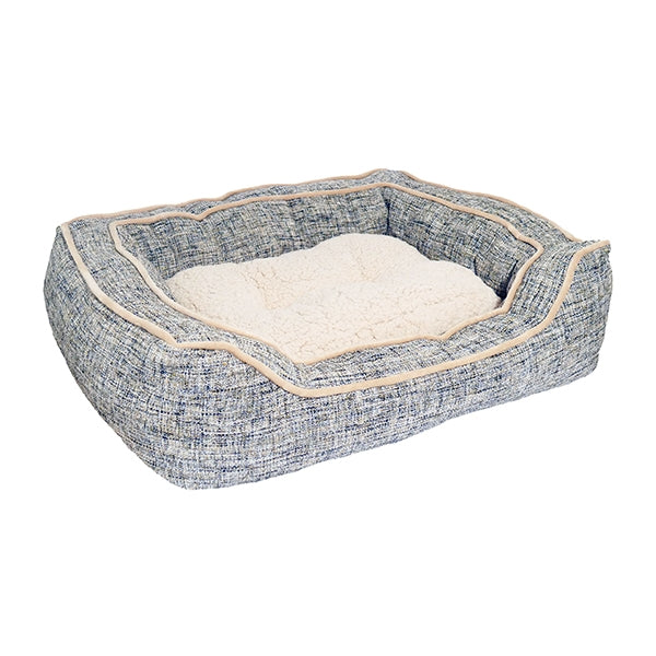 Luxury Slate and Oatmeal Bed with cushion reversed