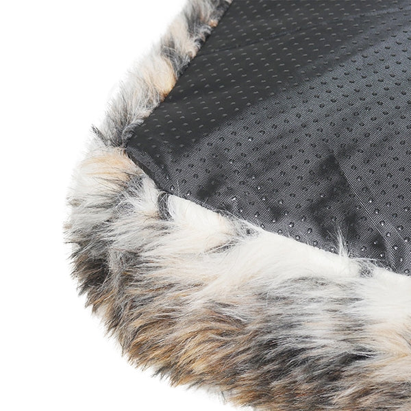 Close up of underside of Brown Cosy Fur Print Mattress