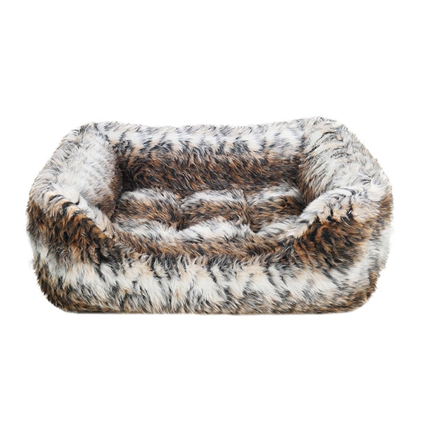 Brown Cosy Fur Print Bed