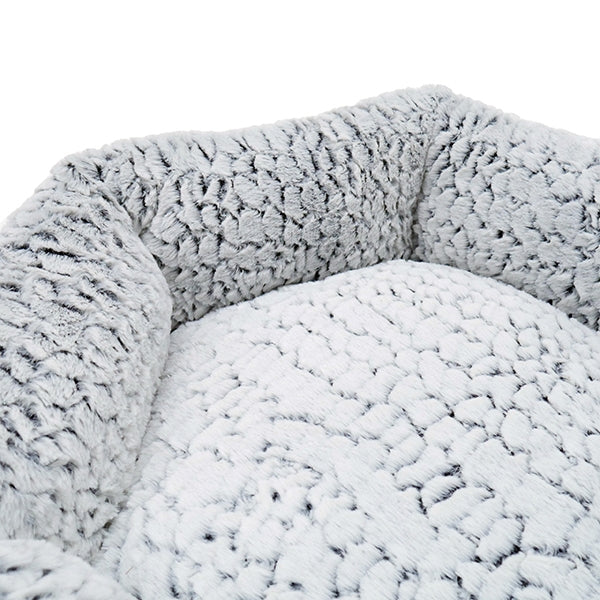 Close up of lining of Grey Luxury Plush Bed