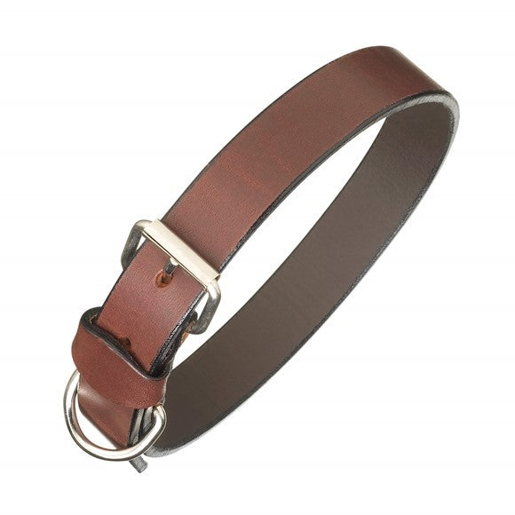 Pampeano Leather Dog Collar - Plain Brown Leather **Seconds**