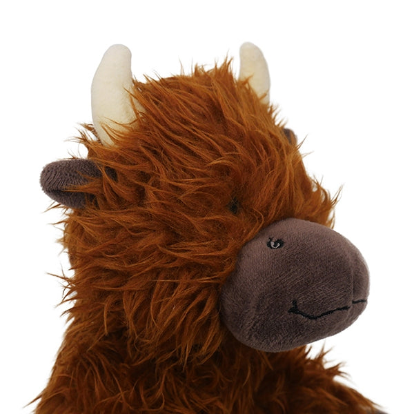 Close up of head of Super Tough Plush – Rope Core Cow