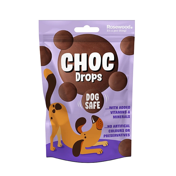 Front vie of packet of Choc Drops for Dogs 