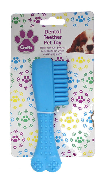 Crufts Puppy Teething Toothbrush Toy in blue