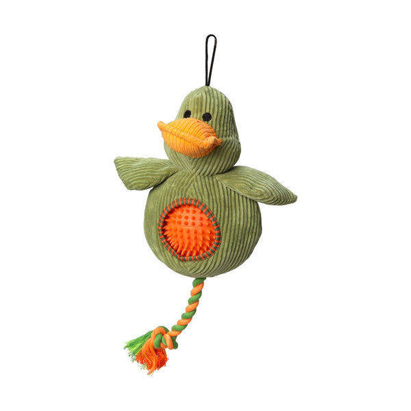 House of Paws Cord Toy with Spiky Ball - Duck