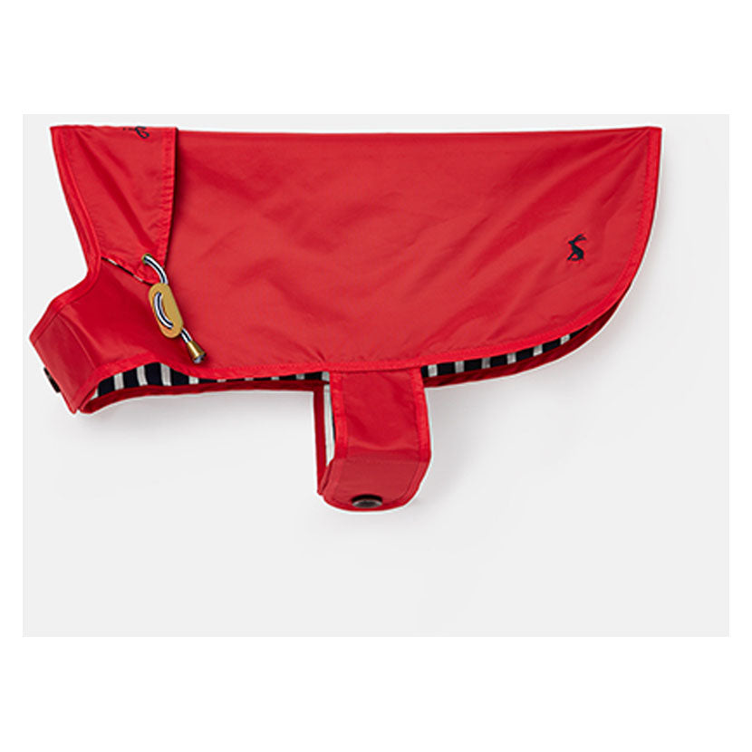 Side view of Joules Raincoat in red