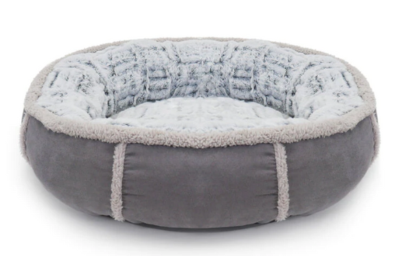 Deep Plush Grey Donut Bed