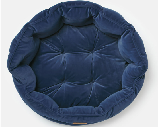 Top view of Joules Chesterfield Pet Bed in Navy
